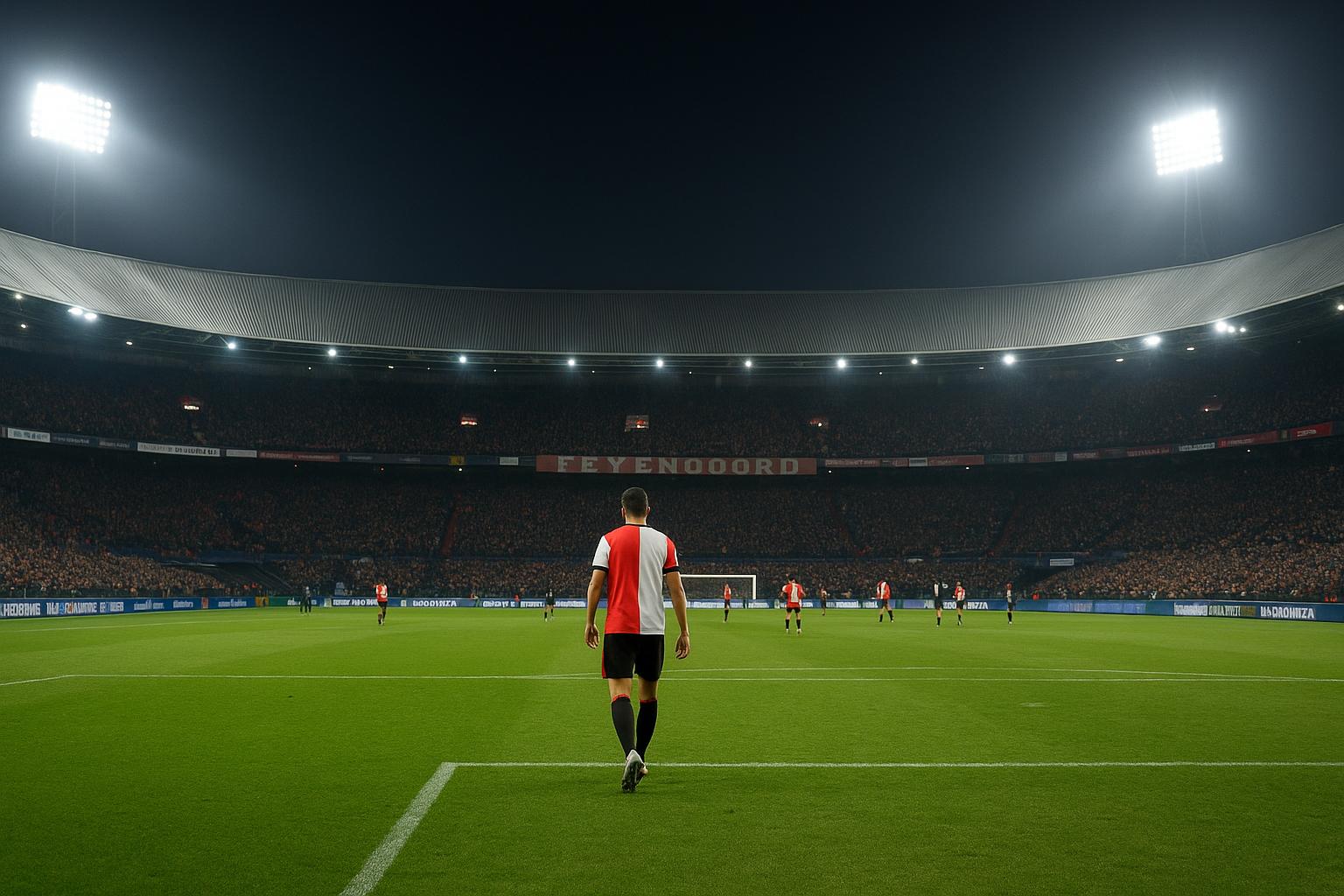 Sfeerbeeld in De Kuip bij Feyenoord rond een wedstrijdmoment