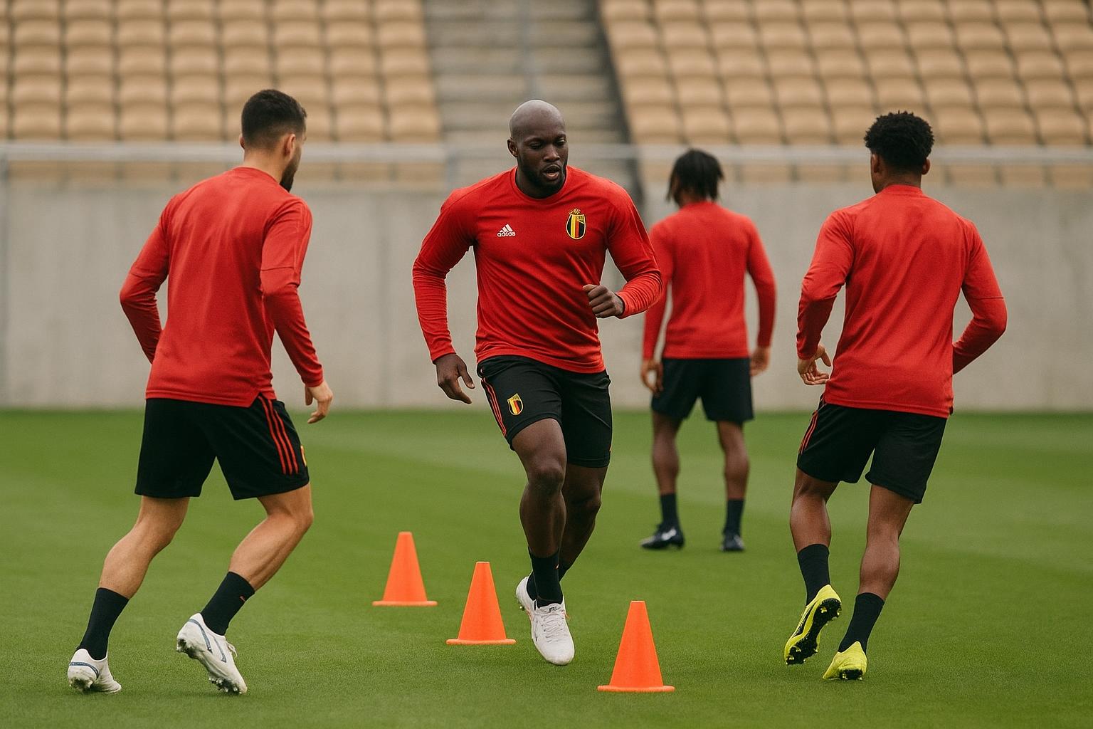 De Rode Duivels op training tijdens hun stage in de Verenigde Staten