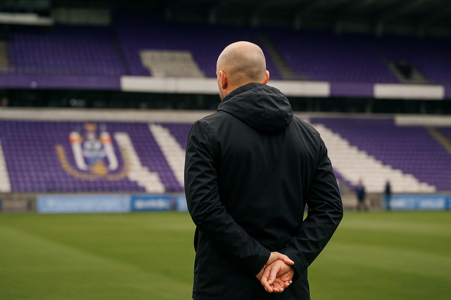 Jérémy Taravel langs de zijlijn bij RSC Anderlecht in het Lotto Park