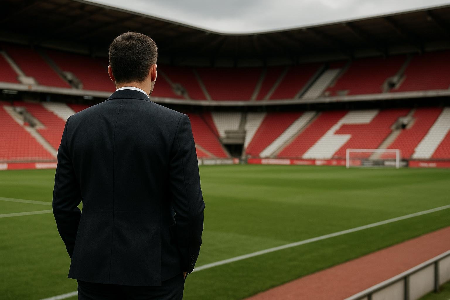 Marc Wilmots van Standard in een stadioncontext op Sclessin