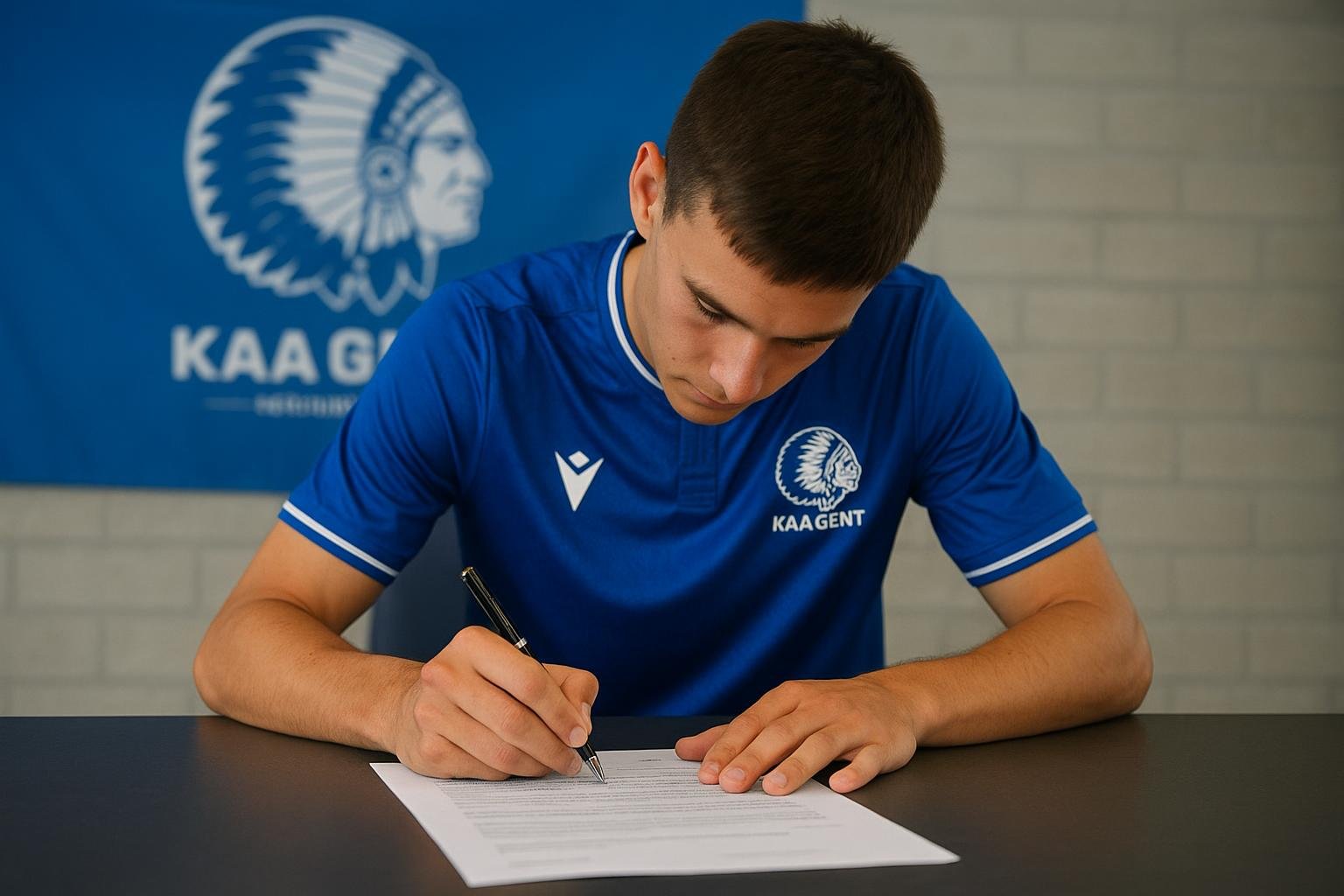 Joachim Djamba Shango tekent zijn eerste profcontract bij KAA Gent