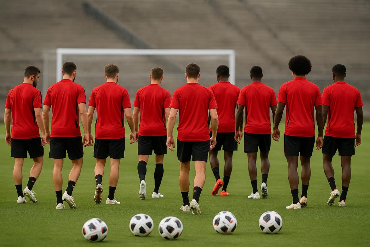 De Rode Duivels tijdens een trainingssessie in de Verenigde Staten in aanloop naar het WK.