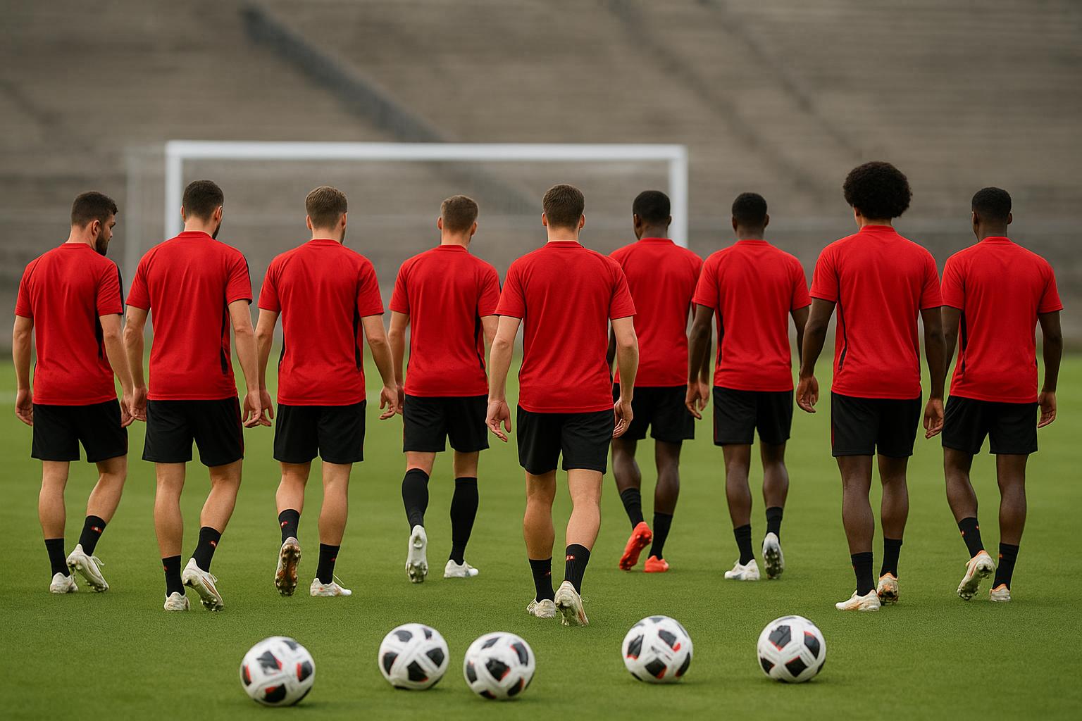 De Rode Duivels tijdens een trainingssessie in de Verenigde Staten in aanloop naar het WK.