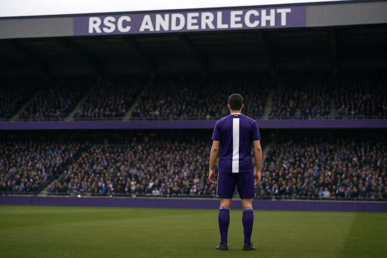 Sfeerbeeld rond het stadion van RSC Anderlecht op een wedstrijddag, zonder herkenbare gezichten.