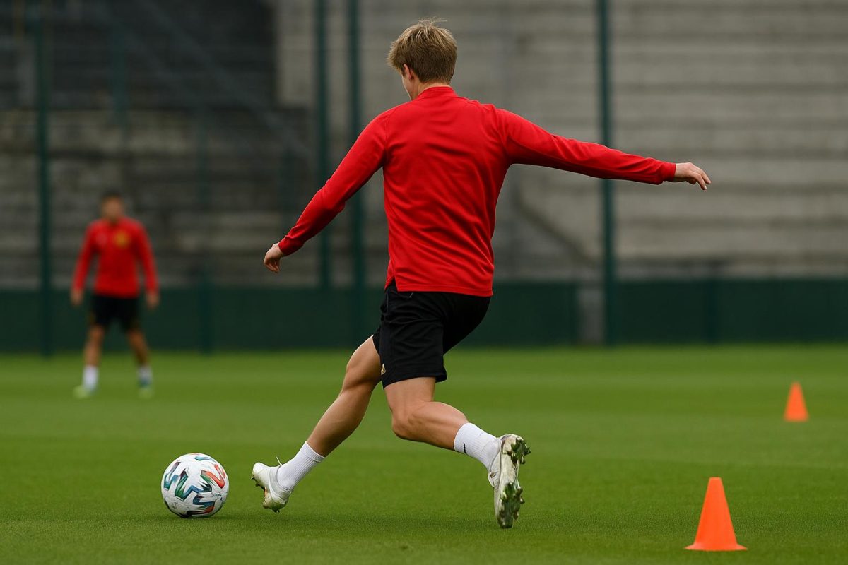 Charles De Ketelaere in training bij de Rode Duivels