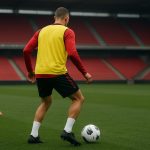 Nathan Ngoy in trainingscontext bij de Rode Duivels
