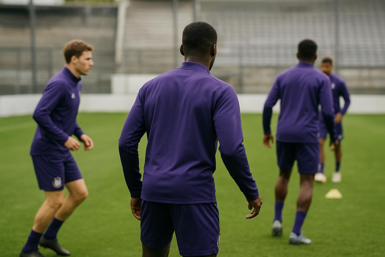 Nathan De Cat van RSC Anderlecht tijdens een trainingsmoment