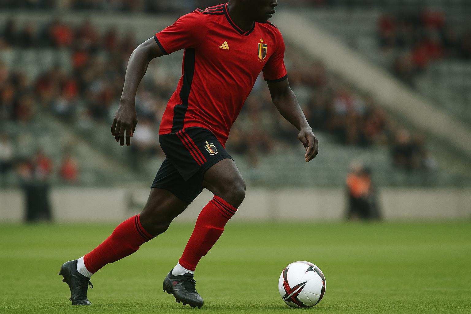 Amadou Onana in actie met de Rode Duivels.