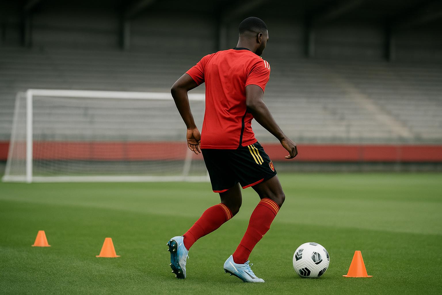 Romelu Lukaku op training in Belgiƫ, in aanloop naar mogelijke transferbeslissing