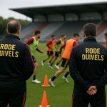 Rudi Garcia tijdens een trainingsmoment van de Rode Duivels op stage in de Verenigde Staten