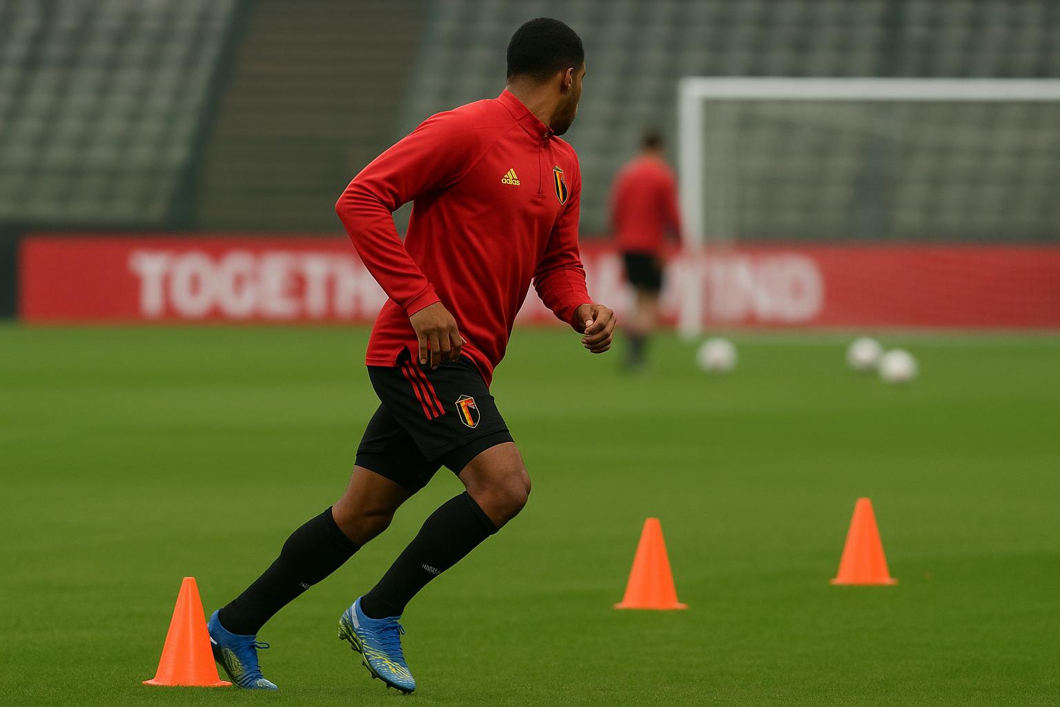Maxim De Cuyper tijdens een trainingsmoment met de Rode Duivels