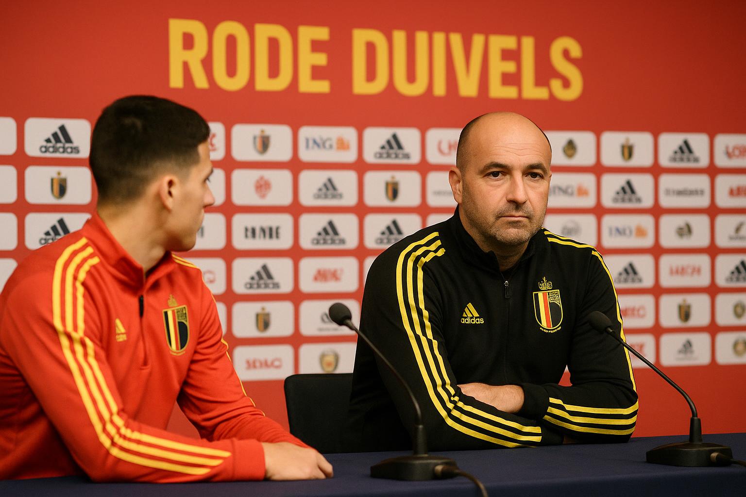 Vincent Mannaert van de KBVB tijdens een persmoment bij de Rode Duivels