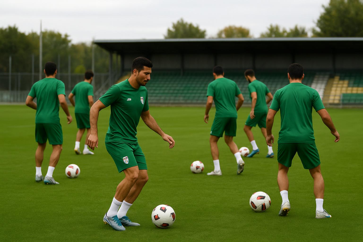 Spelers van Iran op training in aanloop naar het WK