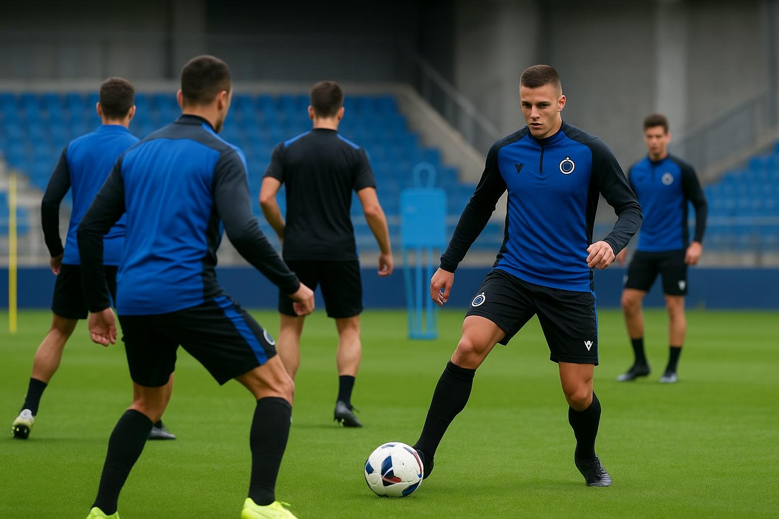 Training van Club Brugge met spelers in aanloop naar de zomermercato