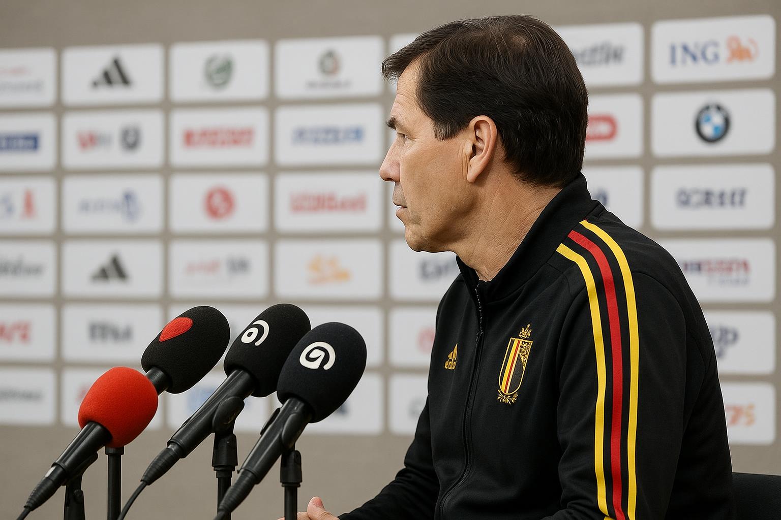 Rudi Garcia tijdens een persmoment bij de Rode Duivels in de Verenigde Staten