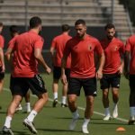 Rode Duivels op training tijdens oefenkamp in Atlanta