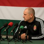 Marco Rossi tijdens een persconferentie van de Hongaarse nationale ploeg.