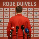 Een persmoment rond de selectie van de Rode Duivels met Rudi Garcia in beeld