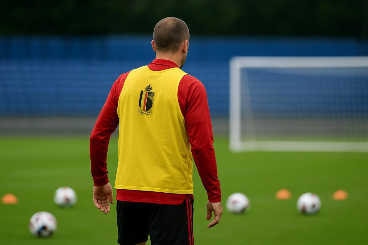 Axel Witsel tijdens een moment bij de Rode Duivels op training.