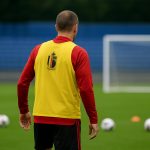Axel Witsel tijdens een moment bij de Rode Duivels op training.