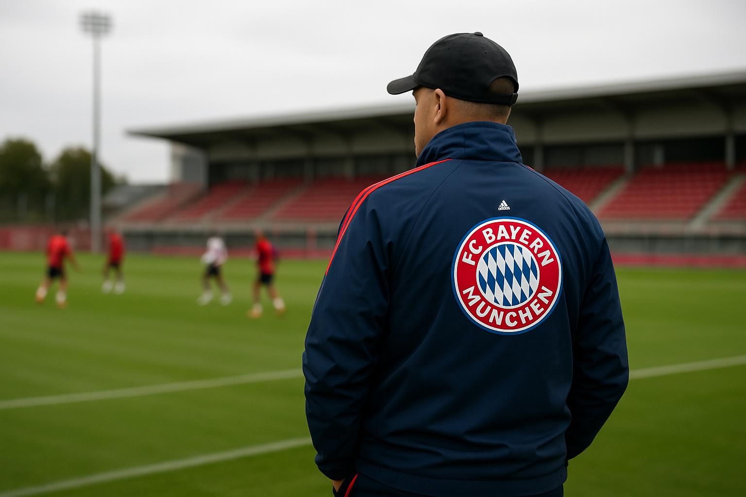 Vincent Kompany langs de zijlijn bij Bayern München