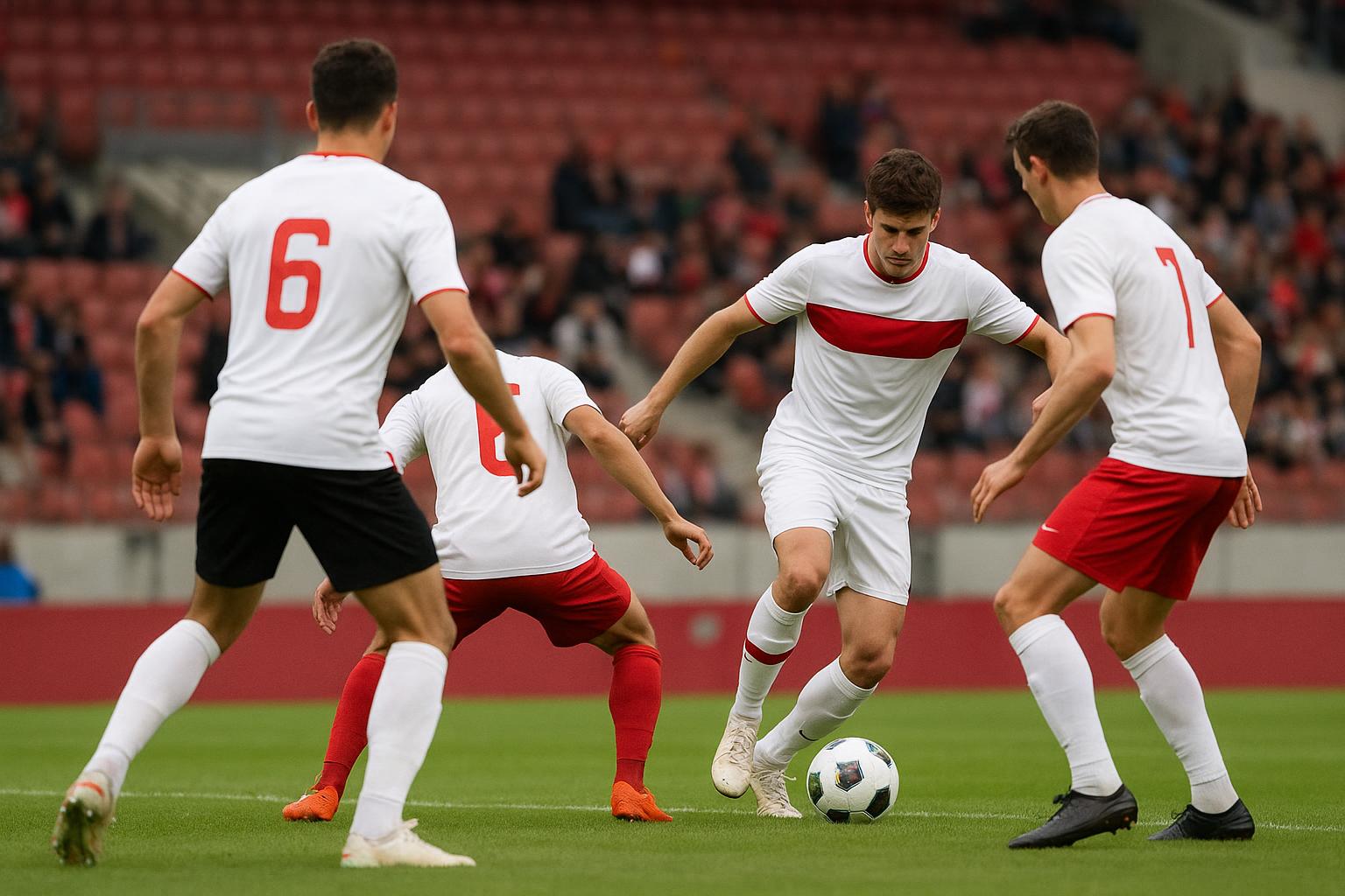 Rode Duivels in Magritte-truitjes tijdens de match tegen de Verenigde Staten