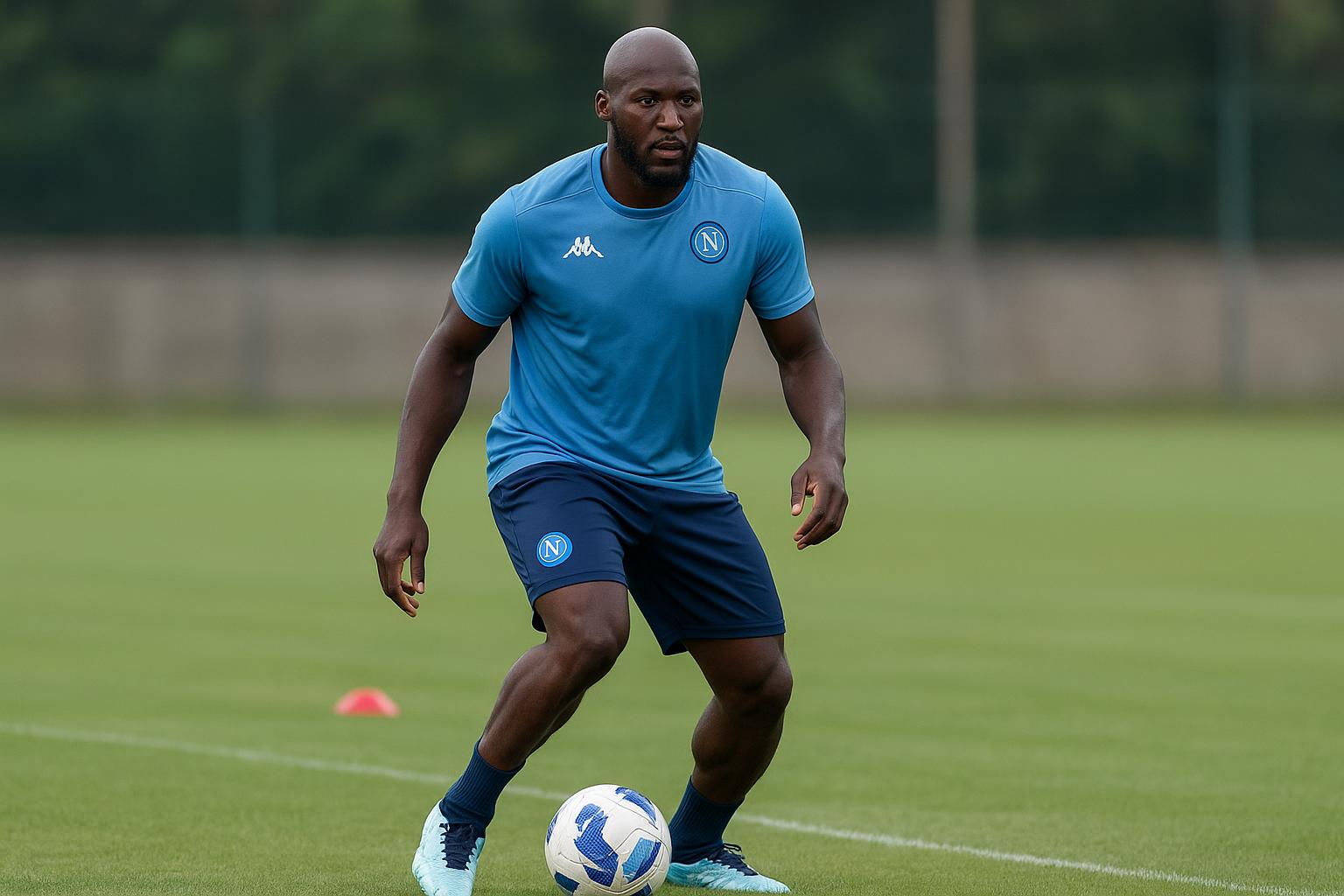 Romelu Lukaku in trainingscontext, met focus op een mogelijke volgende stap in zijn carrière.