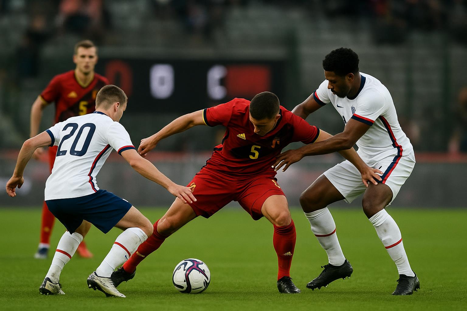 Sfeerbeeld van de Rode Duivels tijdens de wedstrijd tegen de Verenigde Staten