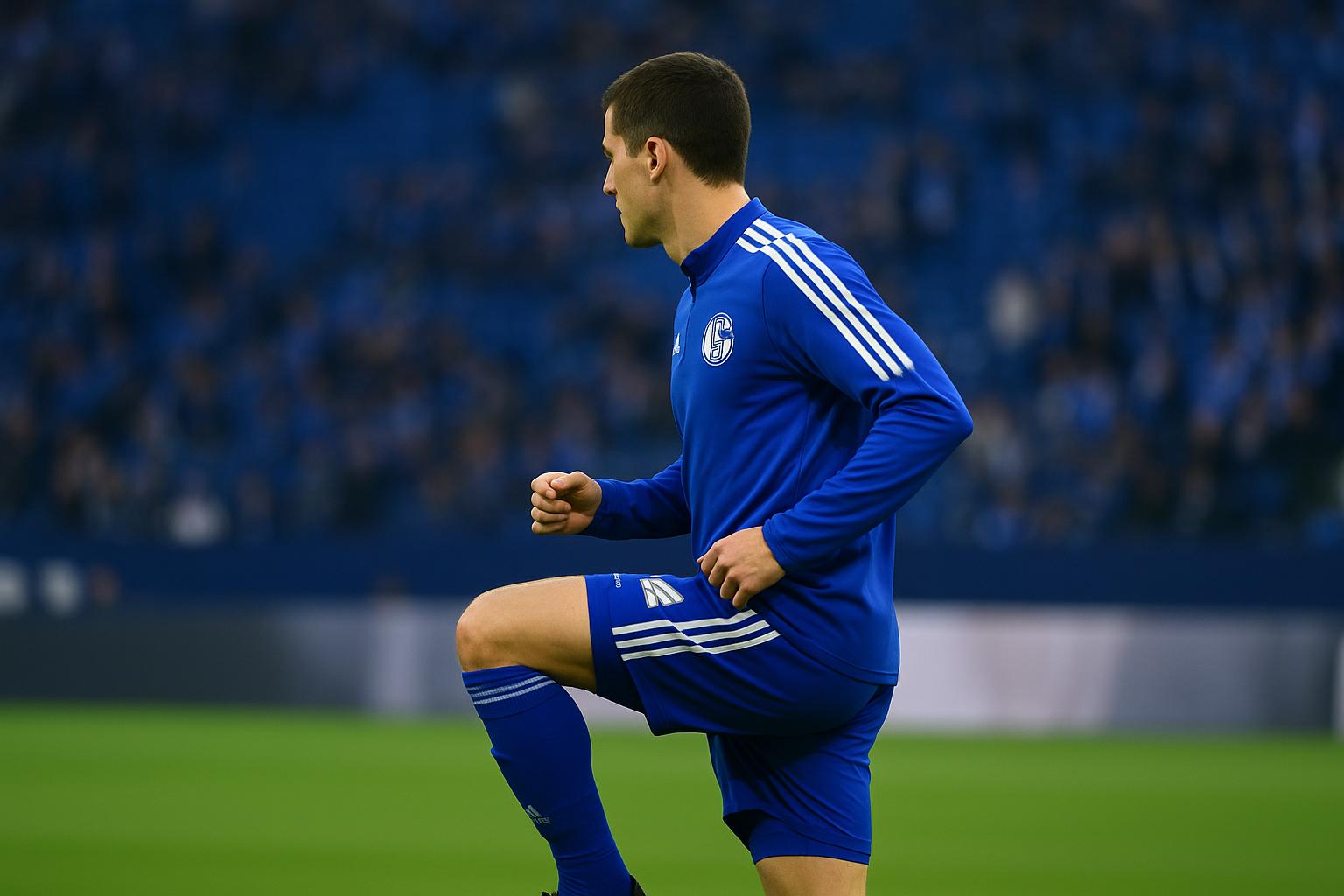 Moussa Ndiaye in actie in het shirt van Schalke 04 tijdens een wedstrijd.