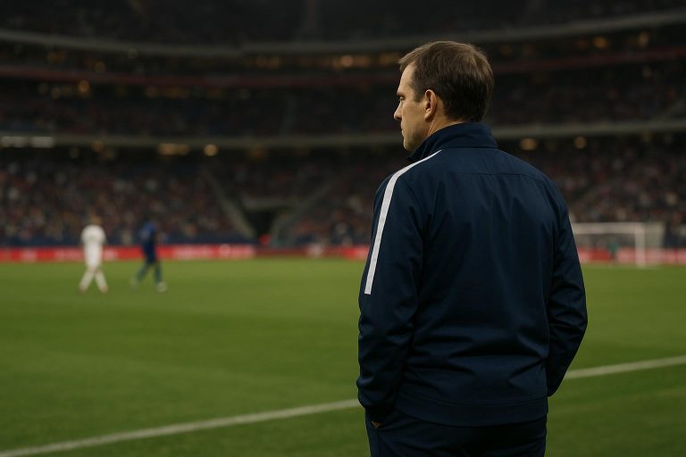 Didier Deschamps langs de zijlijn tijdens Colombia tegen Frankrijk in Washington DC