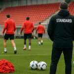 Vincent Euvrard van Standard langs de zijlijn tijdens een trainingsmoment