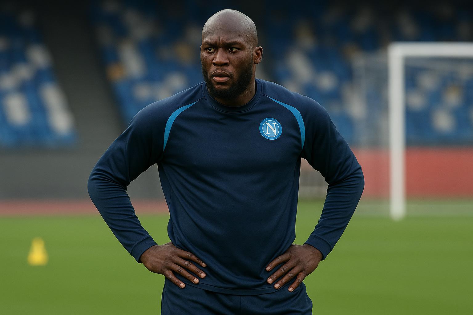 Romelu Lukaku in trainingscontext bij Napoli