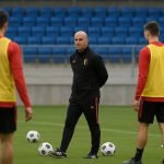 Rudi Garcia tijdens een trainingsmoment van de Rode Duivels in aanloop naar de match tegen Mexico in Chicago.