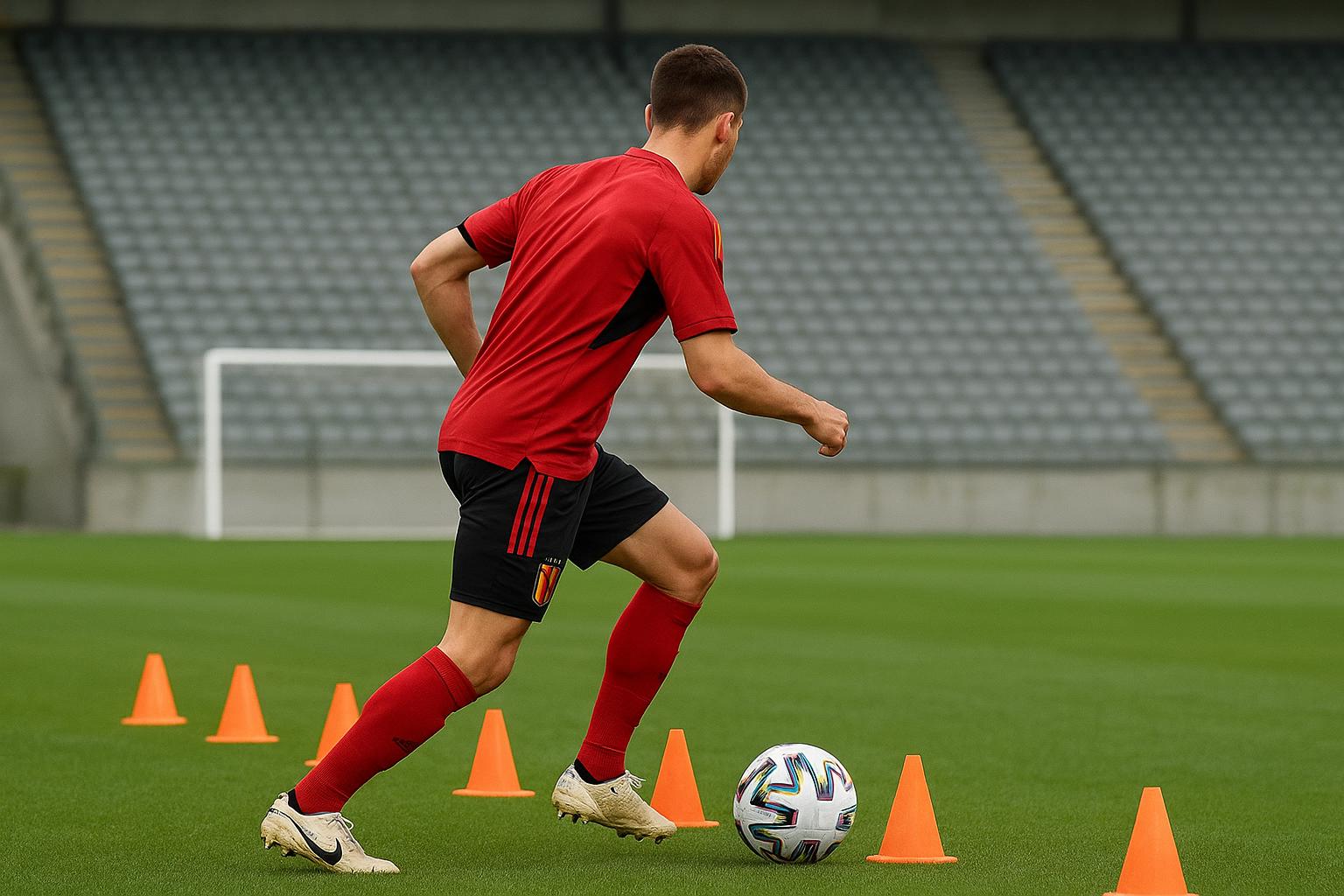 Nathan Ngoy tijdens een training met de Rode Duivels op stage in de Verenigde Staten