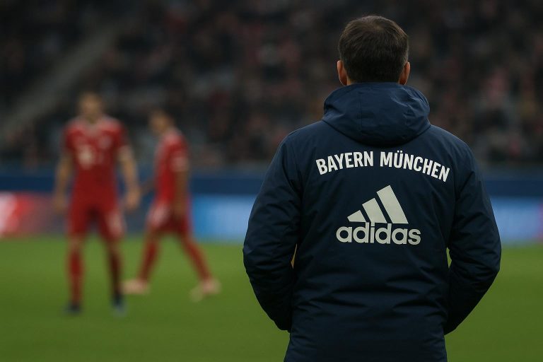 Vincent Kompany langs de zijlijn bij Bayern München in een transfersfeer