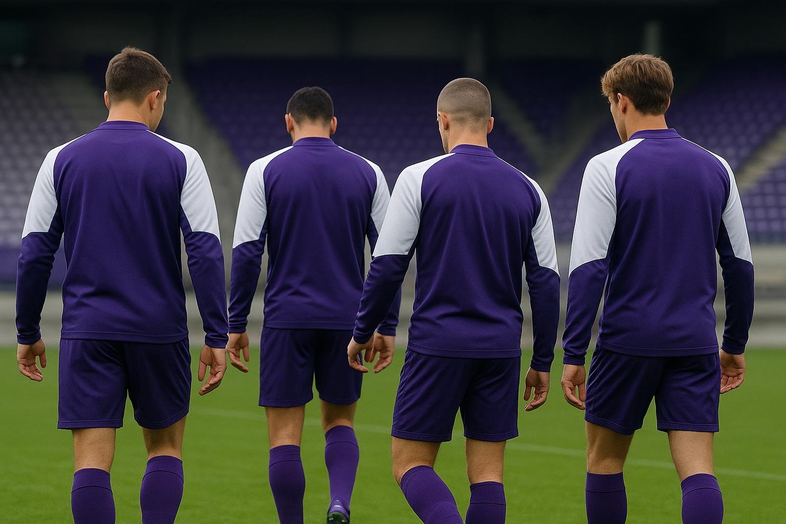 Spelers van Beerschot op het veld op het Kiel
