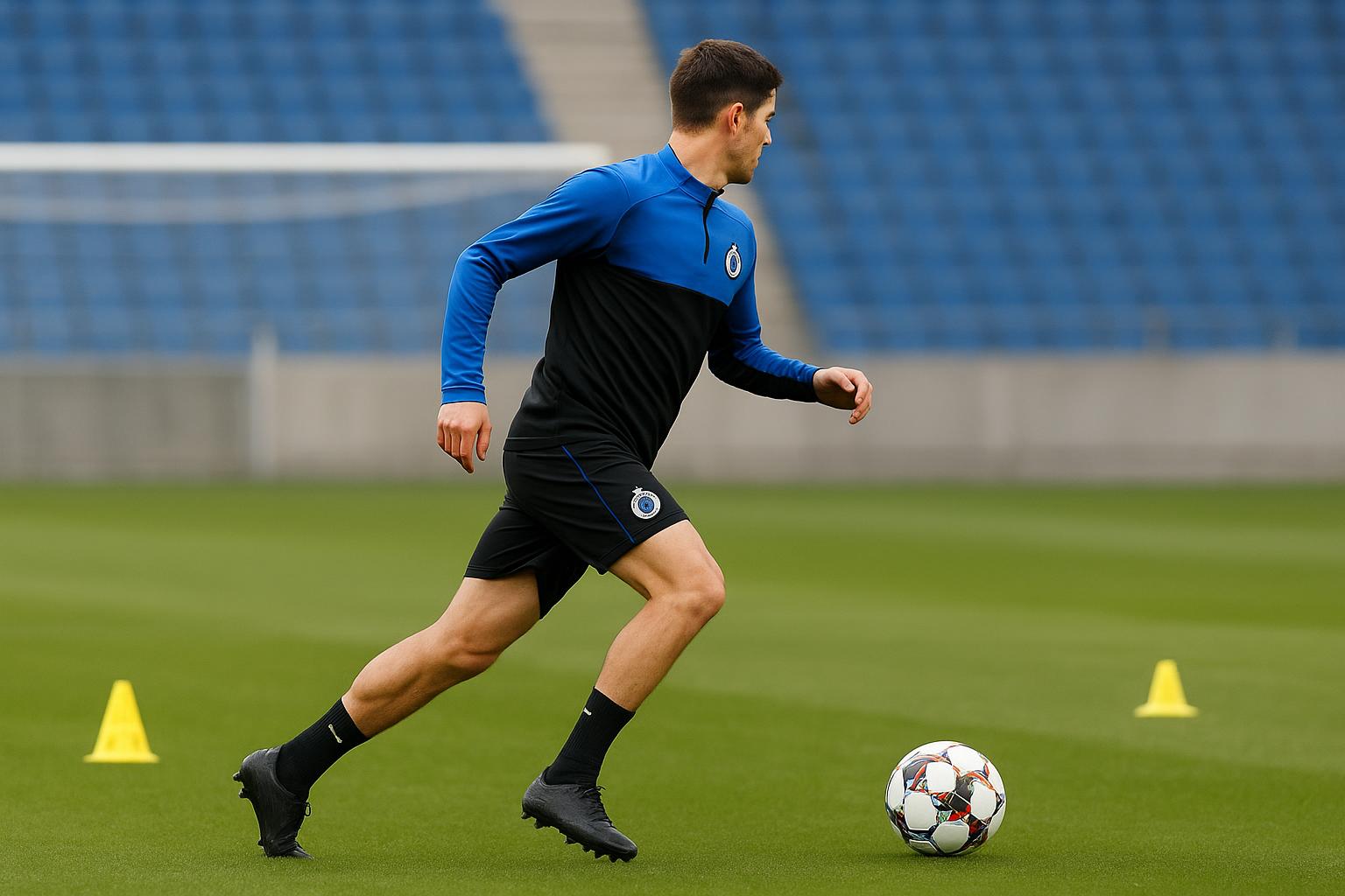 Nicolo Tresoldi van Club Brugge tijdens een trainingsmoment
