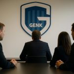 Bestuursmoment bij KRC Genk in de Cegeka Arena, zonder herkenbare gezichten
