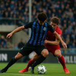 Joaquin Seys in actie voor Club Brugge tijdens een wedstrijd