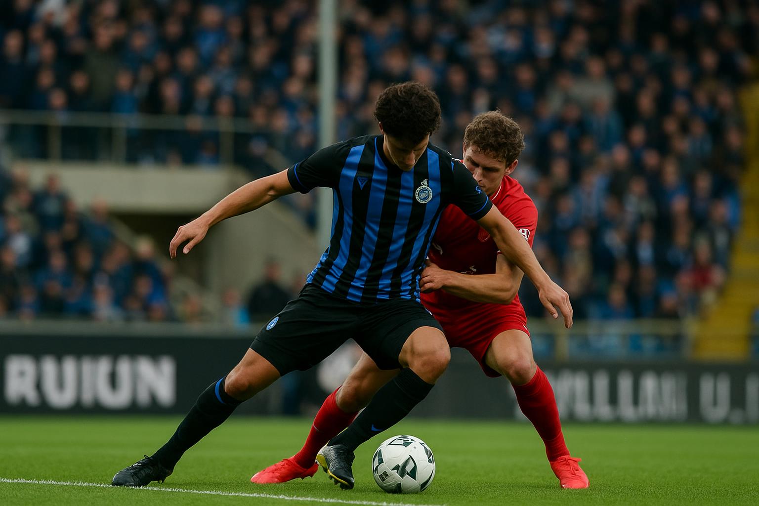 Joaquin Seys in actie voor Club Brugge tijdens een wedstrijd