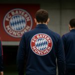 Vincent Kompany langs de zijlijn bij Bayern München met spelers op training