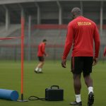 Romelu Lukaku tijdens een trainingsmoment terwijl de revalidatie en spanningen met Napoli aanhouden
