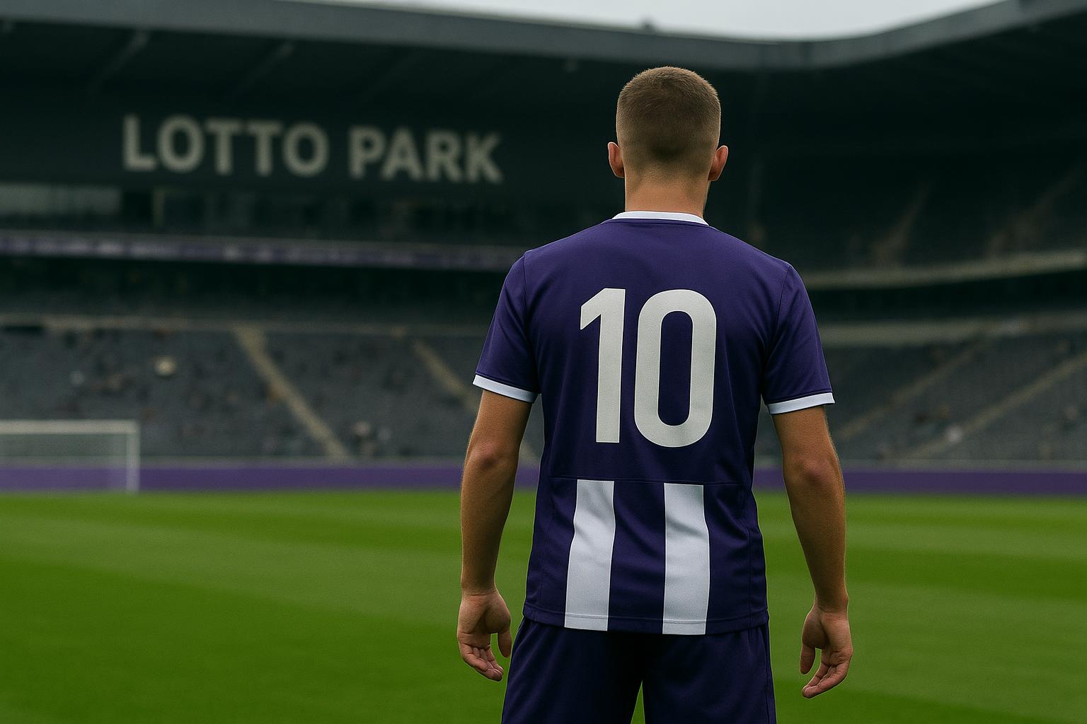 Thorgan Hazard in actie voor RSC Anderlecht in het Lotto Park
