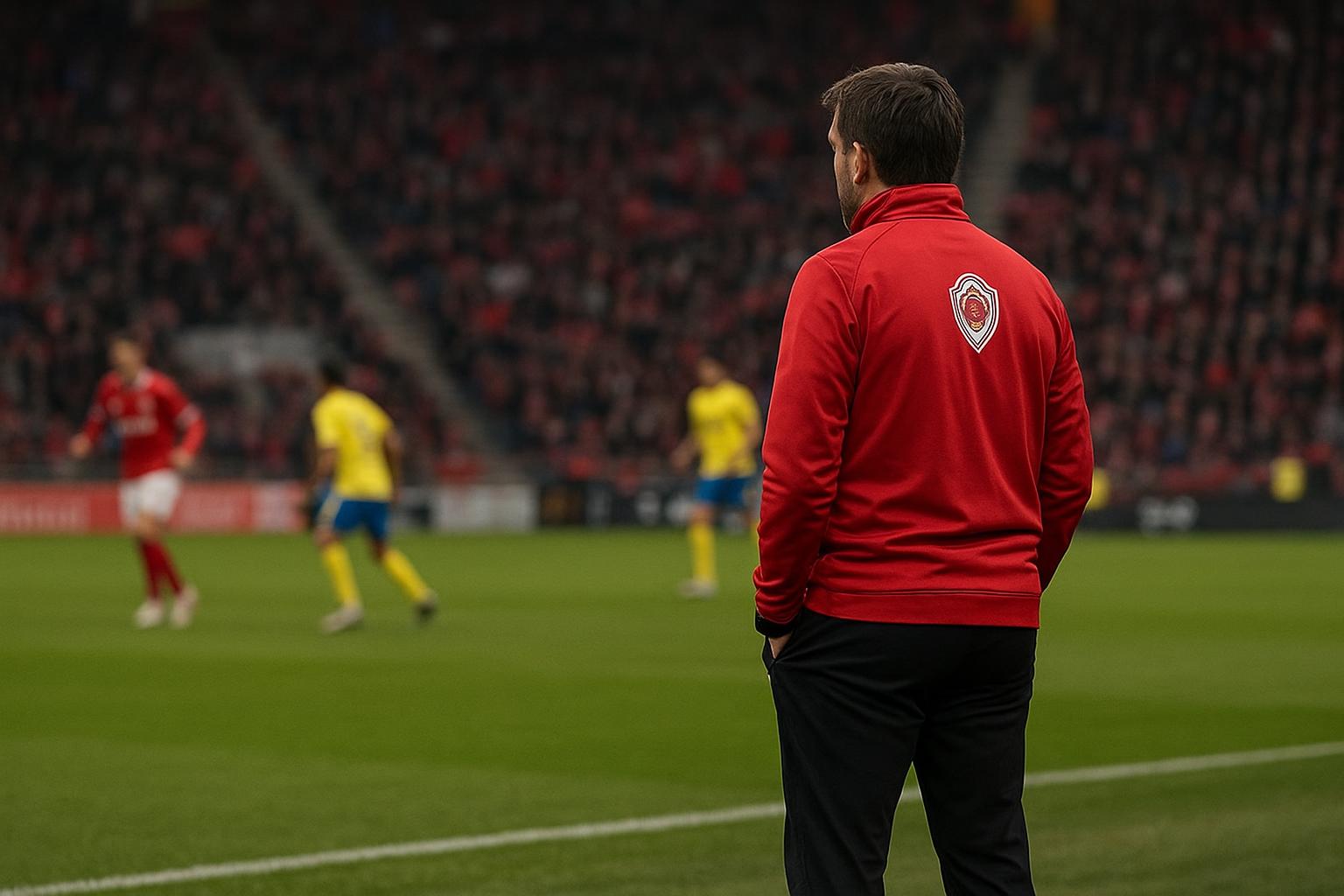 Sfeerbeeld aan de zijlijn in het Bosuilstadion tijdens Antwerp-STVV
