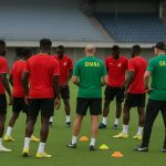 Spelers van Ghana op training met de nationale ploeg, zonder herkenbare gezichten