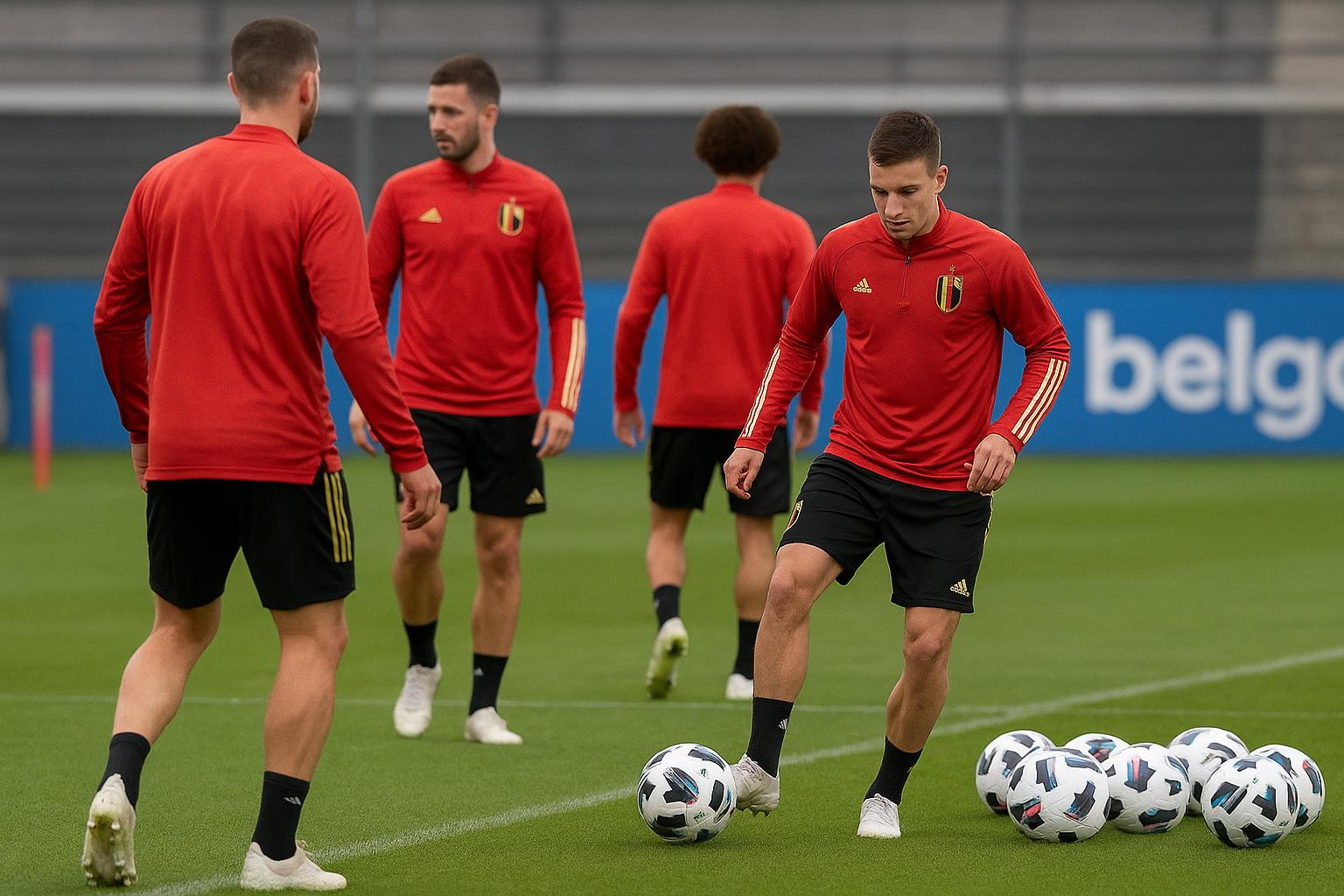 Sfeerbeeld van een training van de Rode Duivels tijdens hun stage in de Verenigde Staten