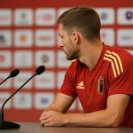 Nicolas Raskin tijdens een moment met de Rode Duivels op stage in de Verenigde Staten