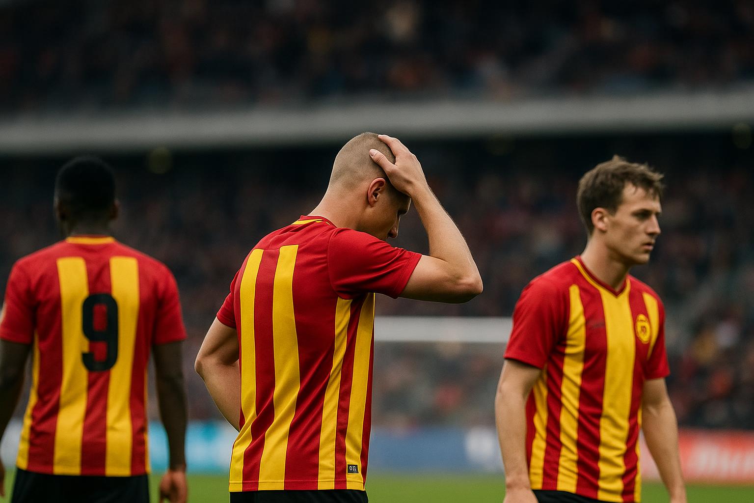 Sfeerbeeld rond KV Mechelen met spelers in actie zonder herkenbare gezichten