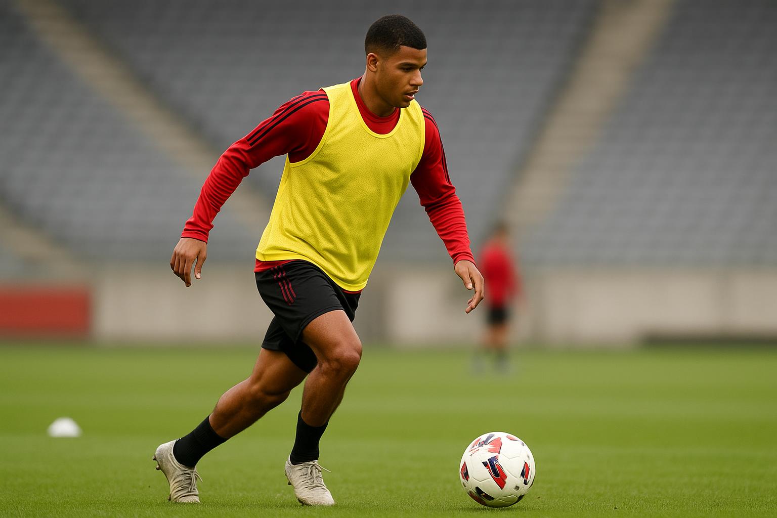Mika Godts in trainingscontext met de Rode Duivels