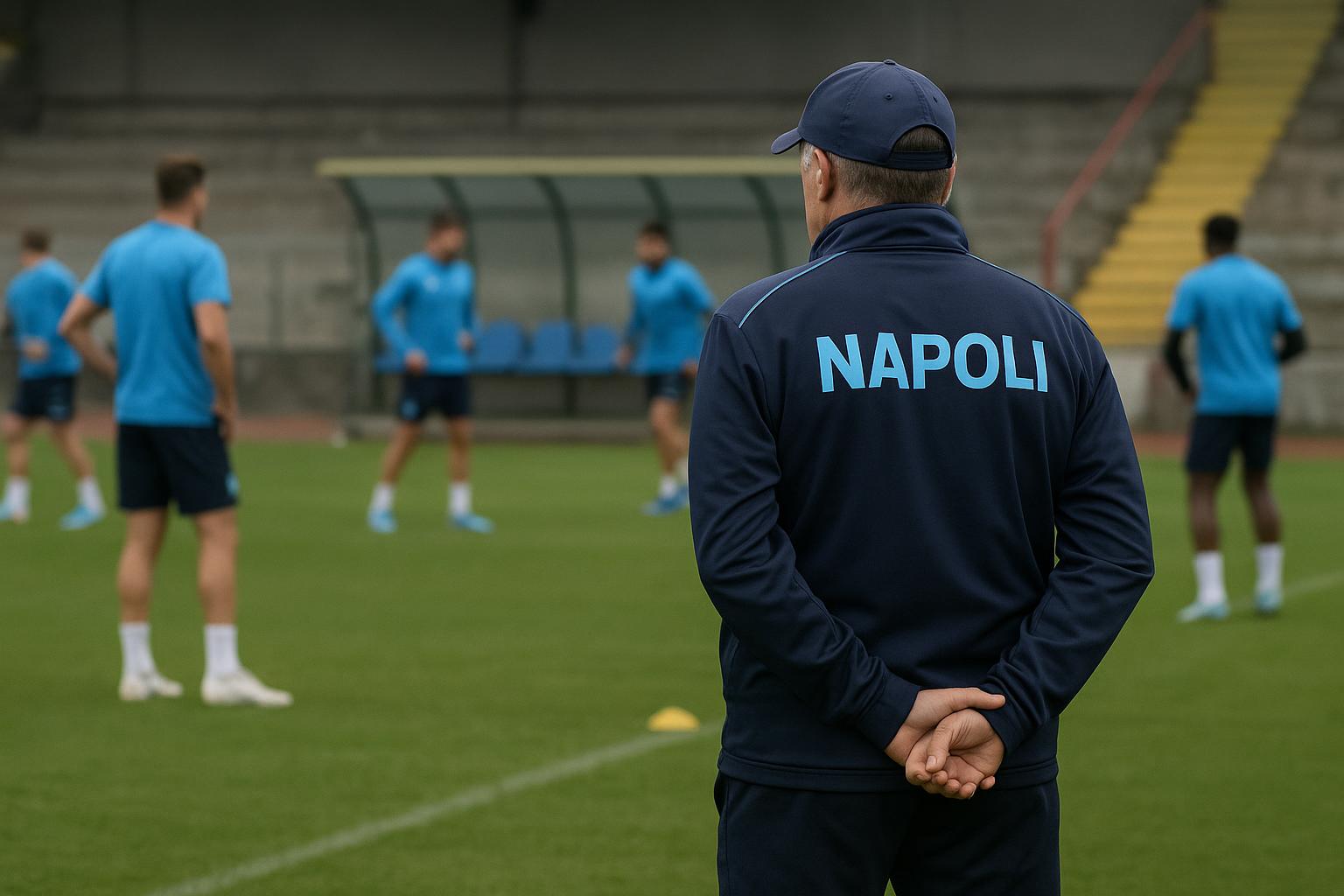 Romelu Lukaku in Napoli-context tijdens een trainingsmoment in een stadionomgeving
